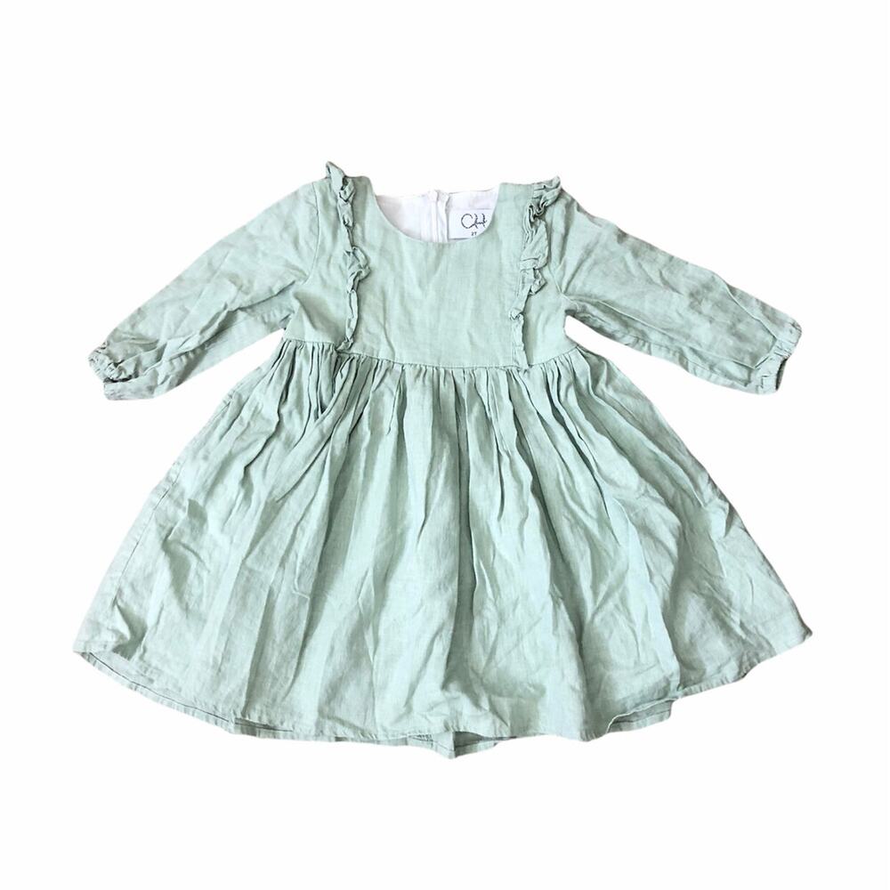 Canvas House (2T) Mint Green Linen Blend Dress